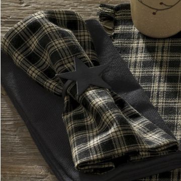 Rustic Black Plaid Cloth Napkins