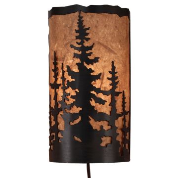 Rustic Pine Forest Wall Sconce