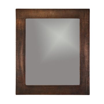 36″ Rectangular Oil Rubbed Bronze Hammered Copper Mirror
