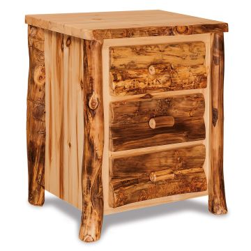 Aspen Highlands 3 Drawer Log Nightstand