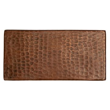 3" x 6" Oil Rubbed Bronze Hammered Copper Tile