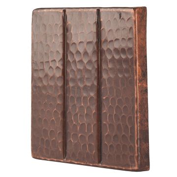 4" Square Linear Oil Rubbed Bronze Hammered Copper Tile Packages
