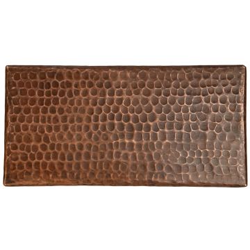 4" x 8" Rectangular Oil Rubbed Bronze Hammered Copper Tile