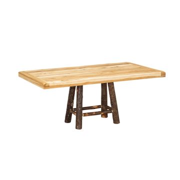 Saranac Hickory Settler's Pedestal Dining Table