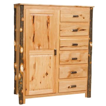 Saranac Hickory 6 Drawer Log Chifferobe