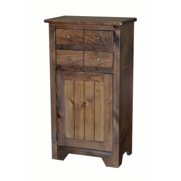 Rustic Natural Wood Bedside Chest