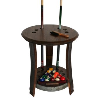 Reclaimed Wine Barrel Pool Cue Stand