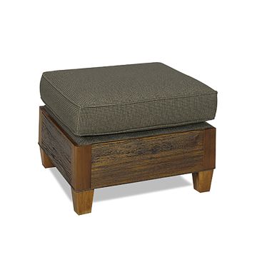 Norfolk Upholstered Barn Wood Ottoman - Pictured upholstery may not be listed or available