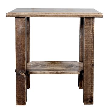 Homestead Rough Sawn Chairside Table--Early American finish