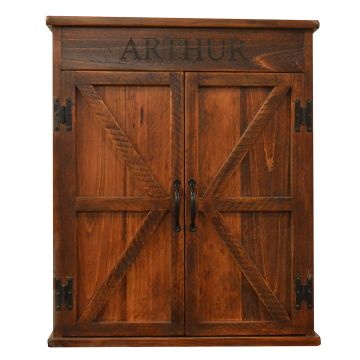 Rustic Reclaimed Personalized Dartboard Cabinet