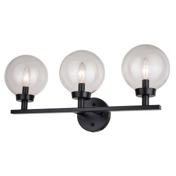 Lander 3-Light Matte Black Vanity Light
