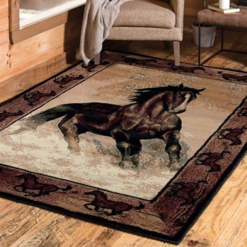 Stallion Border Area Rug