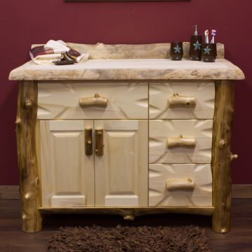 Yellowstone Aspen Log Vanity