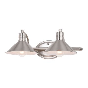 Akron 2-Light Satin Nickel Vanity Light