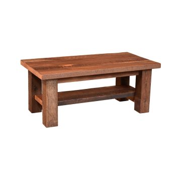 Almanzo Pioneer Barn Wood Coffee Table - Clear Finish