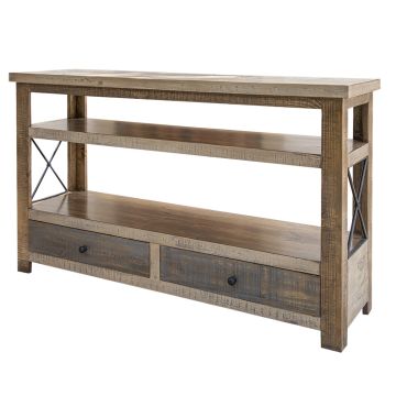 Andaluz Rustic 2 Drawer Barnwood Sofa Table
