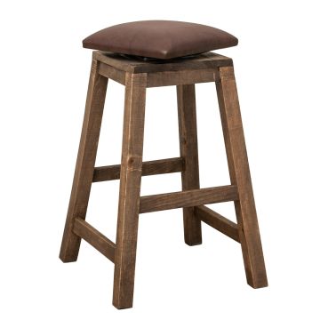Antique Barnwood Swivel Bar Stool