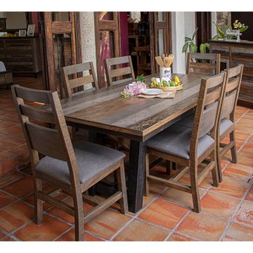 Antique Gray Barnwood Dining Table, Shown with the Antique Gray Barnwood Dining Chair 