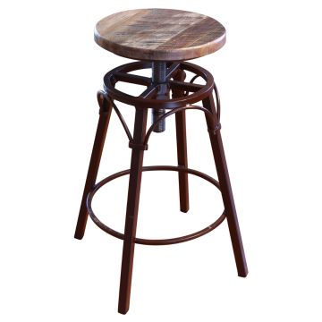 Antique Multi Color Adjustable Swivel Stool