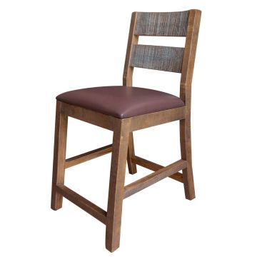 Antique Multi Color Barnwood Bar Stool