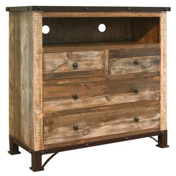 Antique 4 Drawer Barnwood TV Chest