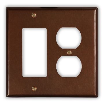 Antique 1 Rocker/GFI 1 Outlet Copper Switch Plate