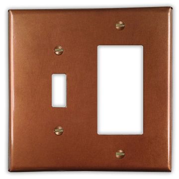 Antique 1 Toggle 1 Rocker/GFI Copper Switch Plate