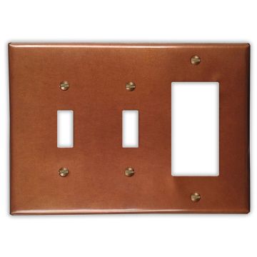 Antique 2 Toggle 1 Rocker/GFI Copper Switch Plate