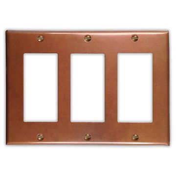 Antique 3 Rocker/GFI Copper Switch Plate
