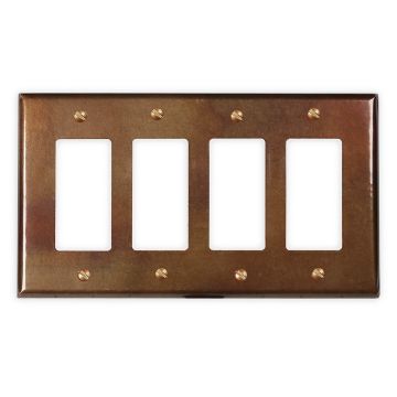 Antique 4 Rocker/GFI Copper Switch Plate