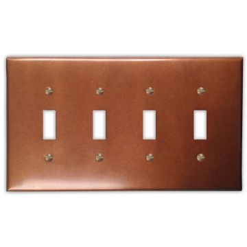 Antique 4 Toggle Copper Switch Plate