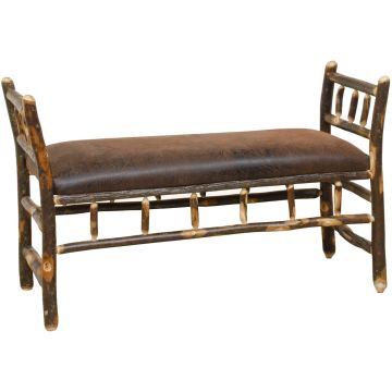 Saranac Hickory Log Arm Bench