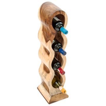 Artistic Wood Wine Bottle Holder - 4 Bottle