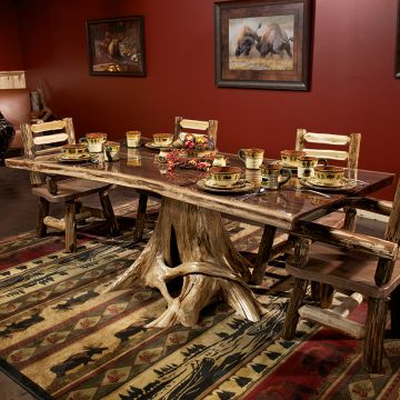 Black Walnut Book-Matched Slab Dining Table (High Gloss Finish is a Special Order)