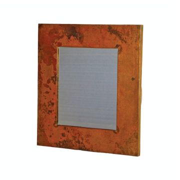 Austere Hammered Copper Mirror Frame
