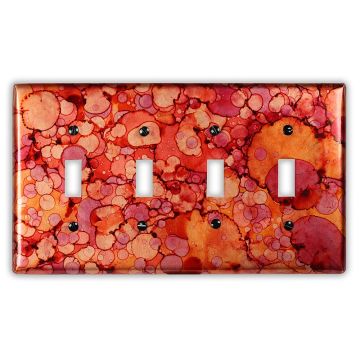 Autumn 4 Toggle Copper Switch Plate
