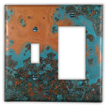 Azul 1 Toggle 1 Rocker/GFI Copper Switch Plate