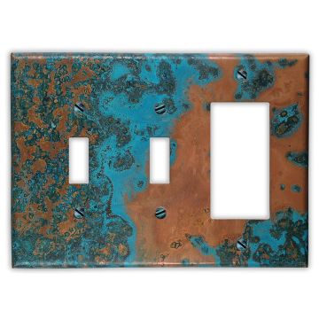 Azul 2 Toggle 1 Rocker/GFI Copper Switch Plate