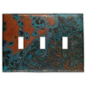 Azul 3 Toggle Copper Switch Plate