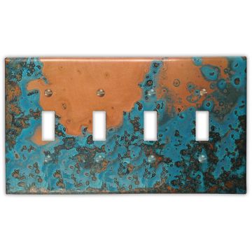 Azul 4 Toggle Copper Switch Plate