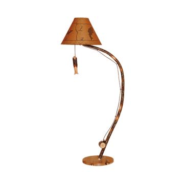 Hickory Fishing Pole Floor Lamp w/ Shade