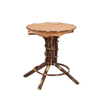 Saranac Hickory Round Pedestal Table in Clear Finish