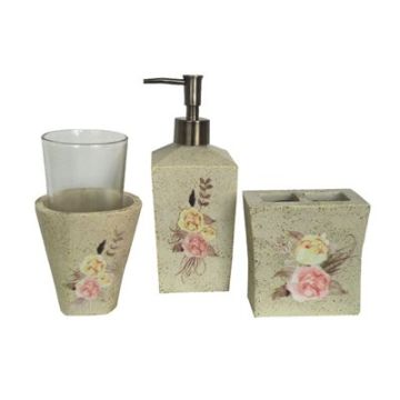 Rose Floral 3 PC Bath Set