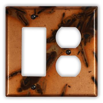 Bamboo 1 Rocker/GFI 1 Outlet Copper Switch Plate