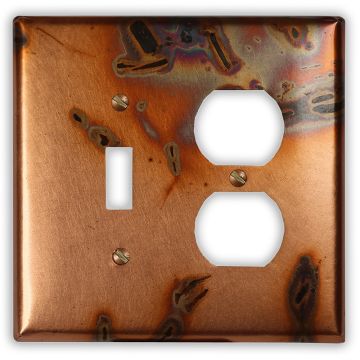 Bamboo 1 Toggle 1 Outlet Copper Switch Plate