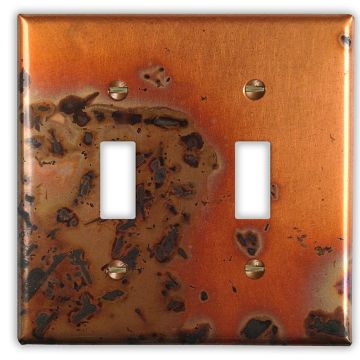 Bamboo 2 Toggle Copper Switch Plate