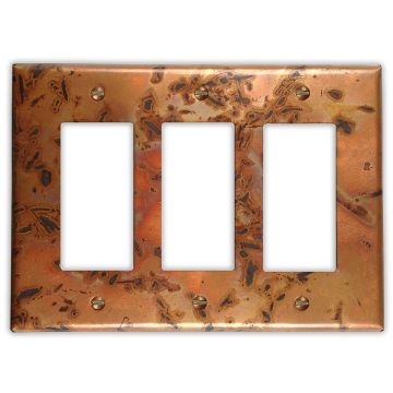 Bamboo 3 Rocker/GFI Copper Switch Plate
