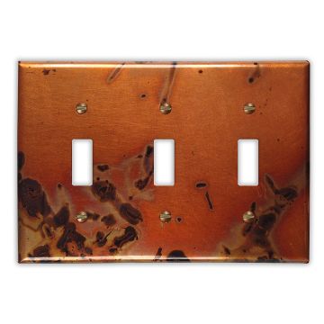 Bamboo 3 Toggle Copper Switch Plate