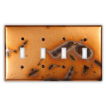Bamboo 4 Toggle Copper Switch Plate