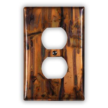 Bamboo Forest 1 Outlet Copper Switch Plate
